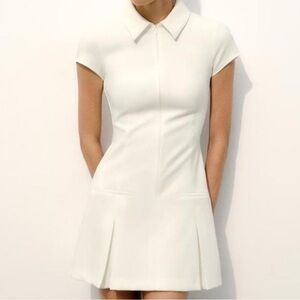Like New!  Zara White Pleated Sheath Mini Dress